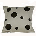 Faux Suede Spots Cushion, Cream and Brown