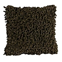 Cotton Chenille Loops Cushion, Chocolate Brown