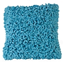 Cotton Chenille Loops Cushion, Turquoise