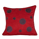 Faux Suede Spots Cushion, Red and Purple