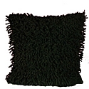 Cotton Chenille Shag Pile Cushion, Black