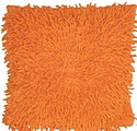 Large Cotton Chenille Shag Pile Cushion, Orange