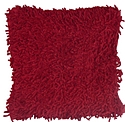 Cotton Chenille Shag Pile Cushion, Red