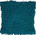 Cotton Chenille Shag Pile Cushion, Teal